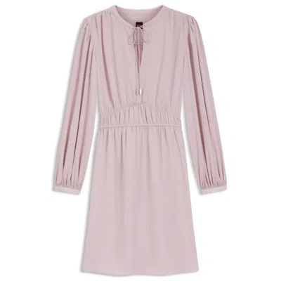 Hugo Boss Crinkle-satin Mini Dress With Gathered Details In Purple