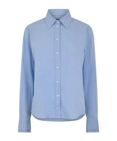 Hugo Boss Crisp Collared Longsleeve Shirt In Blue