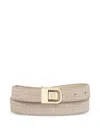 Hugo Boss Crocodile-embossed Belt In Neutral