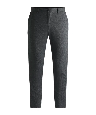 Hugo Boss Cropped Casual Trousers In Grey