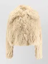 Hugo Boss Cropped Faux Fur Jacket Featuring Collar In Multi