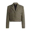 Hugo Boss Cropped Regular-fit Jacket In Tweed In Multi