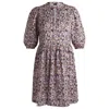 Hugo Boss Cropped-sleeve Dress In Hammered Satin With Seasonal Print In Multi
