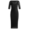 Hugo Boss Cropped-sleeve Dress In Pliss Tulle In Black