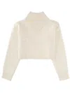 Hugo Boss Boss Cropped Sweater With Doubled Collar In White
