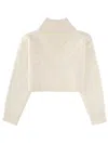 Hugo Boss Boss Cropped Sweater With Doubled Collar In White