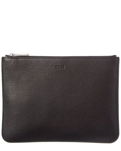 Hugo Boss Crosstown Leather Folio In Black