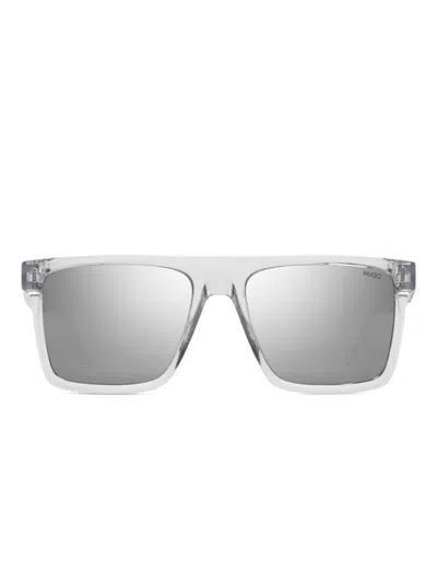 Hugo Boss Crystal Square-frame Sunglasses In White