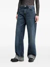 Hugo Boss Cuffed-hems Cotton Jeans In Blue