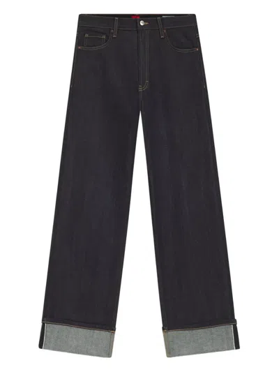 Hugo Boss Cuffed Jeans In Black
