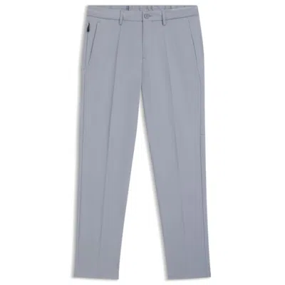Hugo Boss Cuffed Pants In Water-repellent Four-way-stretch Twill In Gray