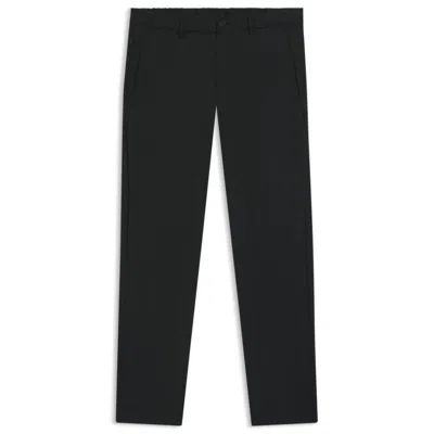 Hugo Boss Cuffed Pants In Water-repellent Four-way-stretch Twill In Black