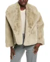 Hugo Boss Boss Curmeta Faux Fur Jacket In Nude