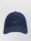 Hugo Boss Curved Brim Denim Texture Hat In Blue