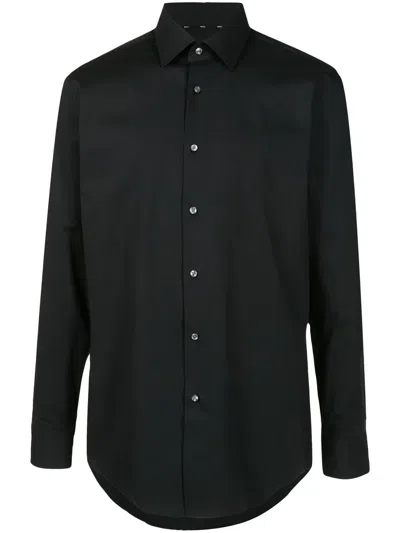 Hugo Boss H Hank Stretch Cotton Shirt Boss In Black