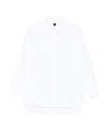 Hugo Boss Curved-hem Cotton Shirt In White