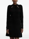 Hugo Boss Cut-out Long-sleeves Mini Dress In Black