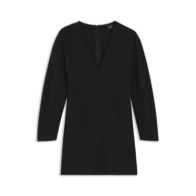 Hugo Boss Cutline-detail Dress With V Neck In Black