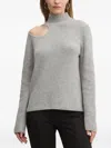 Hugo Boss Cutout Roll-neck Sweater In Gray