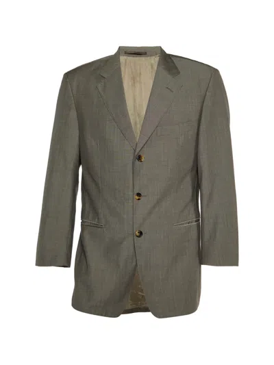 Pre-owned Hugo Boss Da Vinci Buttoned Blazer In Gray