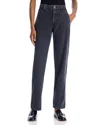 Hugo Boss Daelya High Rise Straight Jeans In Dark Grey In Blue