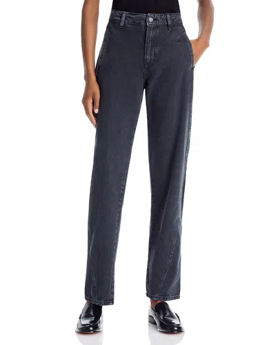 Hugo Boss Daelya High Rise Straight Jeans In Dark Grey In Gray