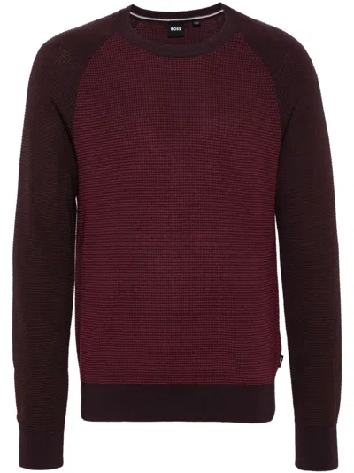 Hugo Boss Sweater Boss Men Color Burgundy In Red