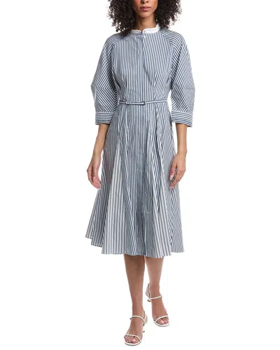 Hugo Boss Dakania Stripe Dress In Gray