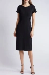 Hugo Boss Boss Dakela Ruched Sheath Dress In Black
