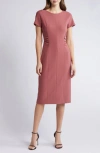 HUGO BOSS DAKELA RUCHED SHEATH DRESS