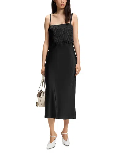 Hugo Boss Dalaser Midi Dress In Brown