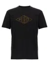 Hugo Boss Cotton-jersey T-shirt With Geometric Logo Embroidery In Black