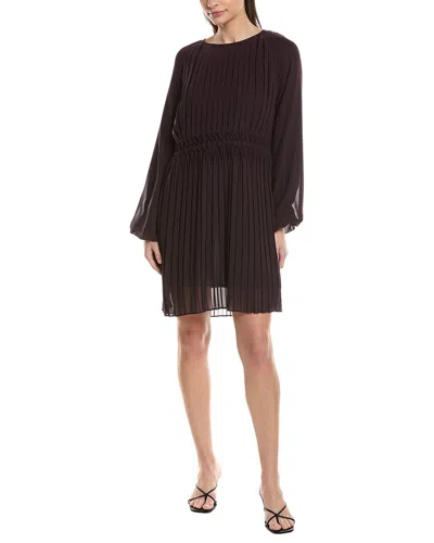 Hugo Boss Boss Daliette Pleated Long Sleeve Dress In Red