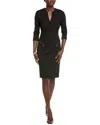 Hugo Boss Boss Dalmar Split Neck Dress In Black