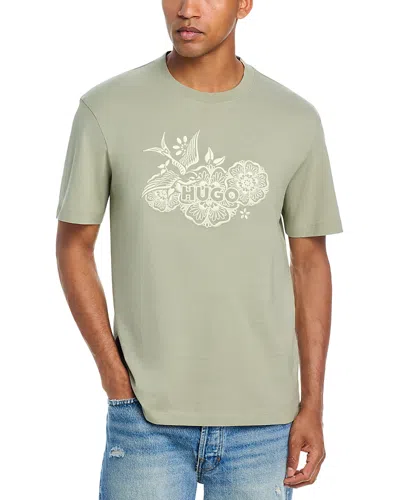 Hugo Boss Dangen Relaxed Fit Logo T-shirt In Green