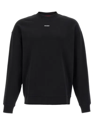 Hugo Boss Cotton-terry Sweatshirt With Logo Print In Black