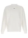 Hugo Boss Relaxed-fit Sweatshirt In Cotton Terry With Logo Print In White