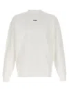 Hugo Boss Relaxed-fit Sweatshirt In Cotton Terry With Logo Print In White