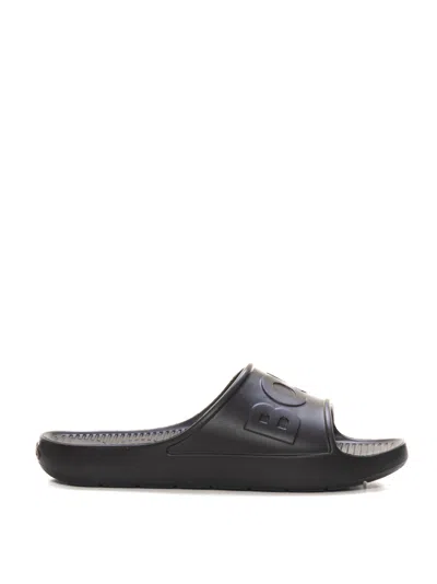 Hugo Boss Darian-slid-lg-n Sandals With Logo In Black