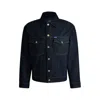 Hugo Boss Dark-blue Denim Jacket With Adjustable Hem In Blue