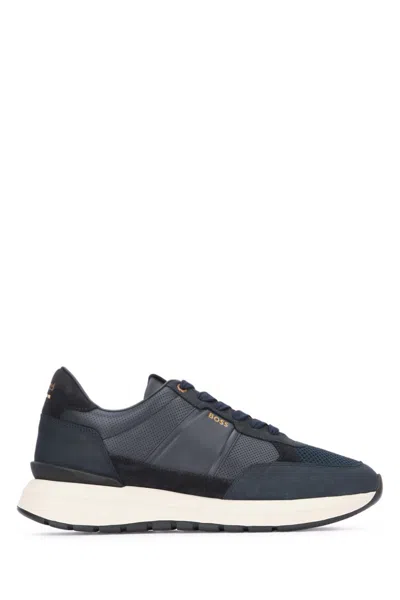 HUGO BOSS DARK BLUE LACE UP SNEAKERS