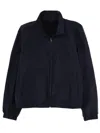 Hugo Boss Dark Blue Solid Mock Collar Jacket In Dark Blue