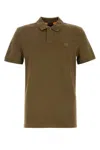 Hugo Boss Boss Polo With Logo Patch In Dark Green