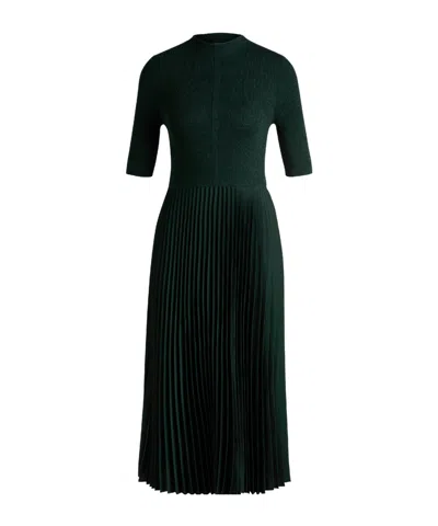 Hugo Boss Dark Green Midi Dress