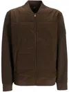 Hugo Boss Quilted-panel Zip Bomber Jacket In Green