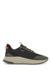 Hugo Boss Dark Grey Breathable Sneakers With Orange Details Ttnm Evo_runn_rsgtx In Grey