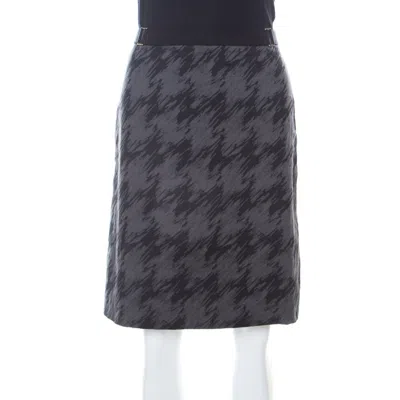 Hugo Boss Dark Grey Cotton A Line Short Skirt In Gray