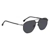 Hugo Boss Dark Grey Pilot Men's Sunglasses Boss 1612/f/sk 0124/ir 61 In Black