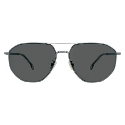 Hugo Boss Dark Grey Pilot Men's Sunglasses Boss 1612/f/sk 06lb/ir 61 In Gray