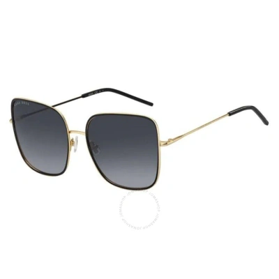 Hugo Boss Dark Grey Shaded Butterfly Ladies Sunglasses Boss 1280/s 02m2/9o 58 In Black